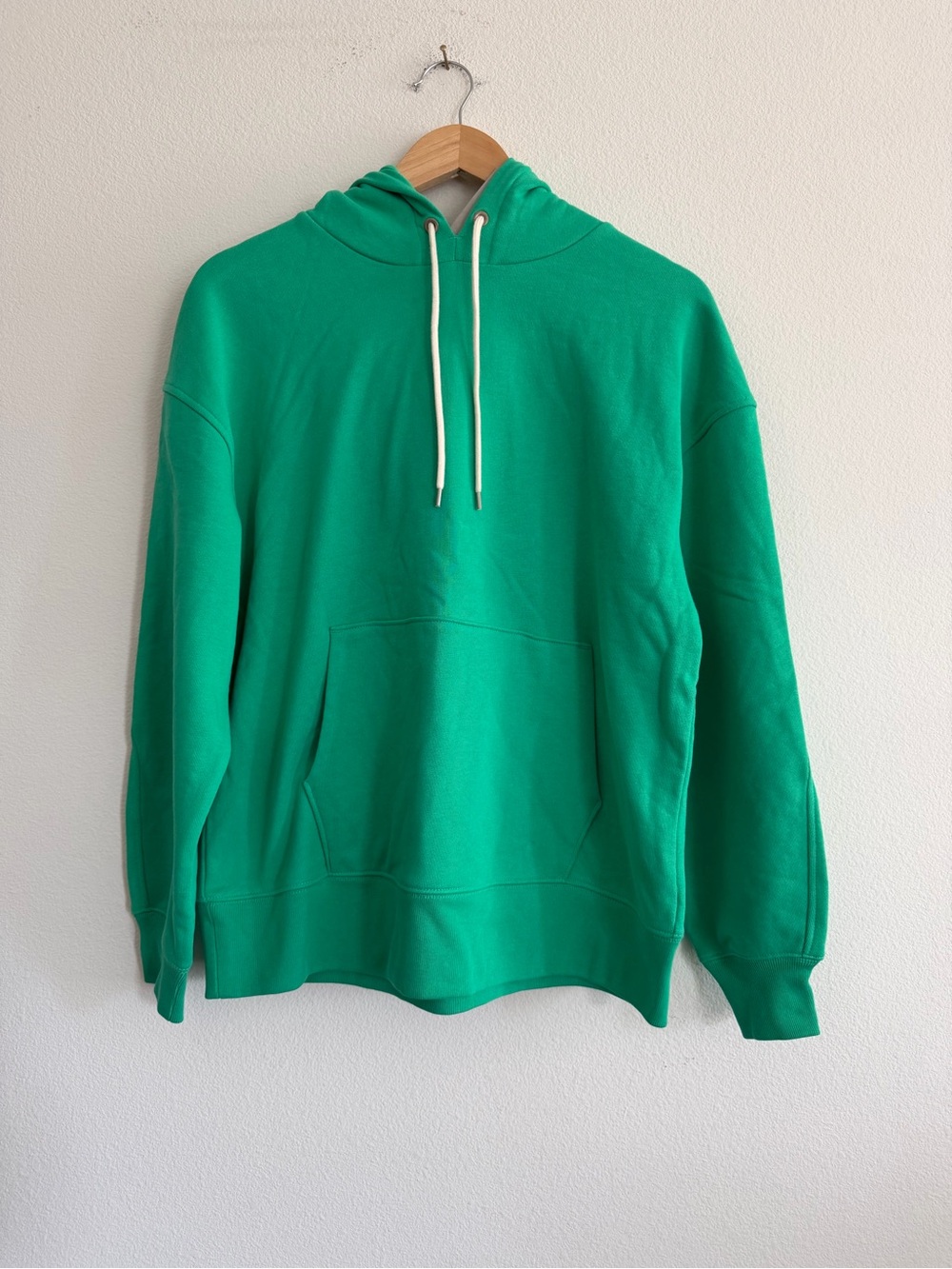 Everlane The Track Organic Cotton Hoodie in Jade Green, Size Small